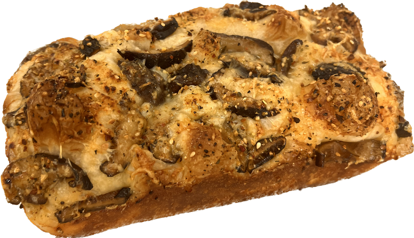 Shiitake mushrooms with Emmental cheese focaccia