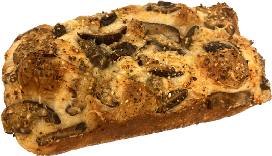 Shiitake mushrooms with Emmental cheese focaccia