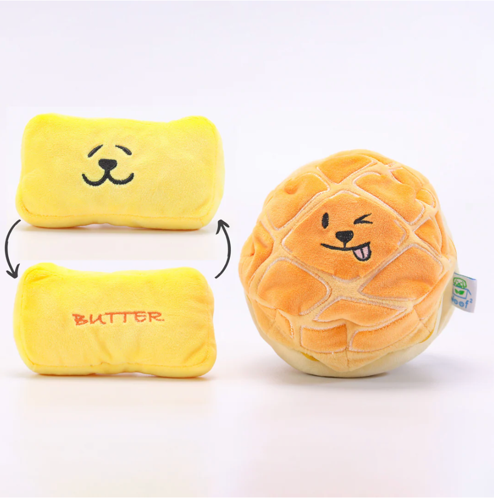 Woof² | Buttered Pineapple Bun 2-in-1 Nose-work Soft Plush Pet Toy